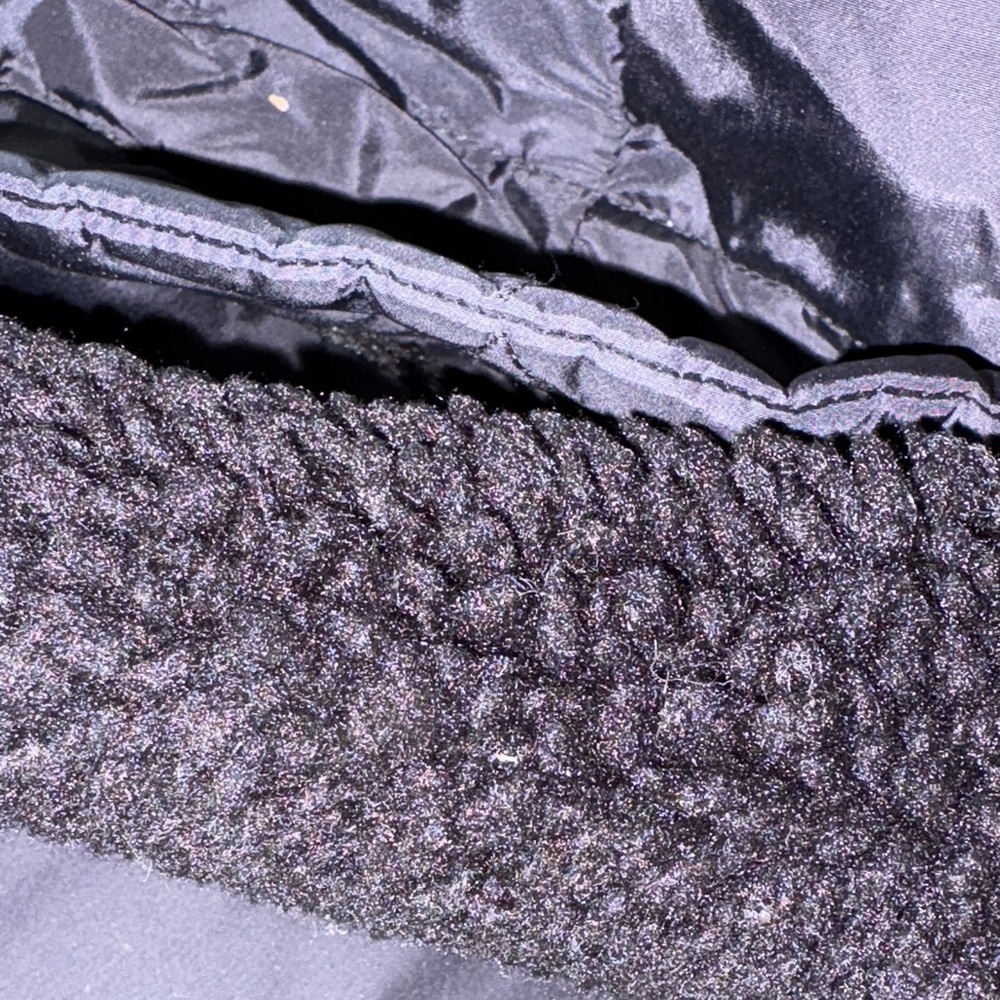 EUC Women's Black Puffer Down Coat trimmed removable hood Waist Defined by Coach - Picture 11 of 15